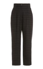 Moda Operandi Temperley London Ginger Pleated Plaid Cropped Straight-leg Trousers