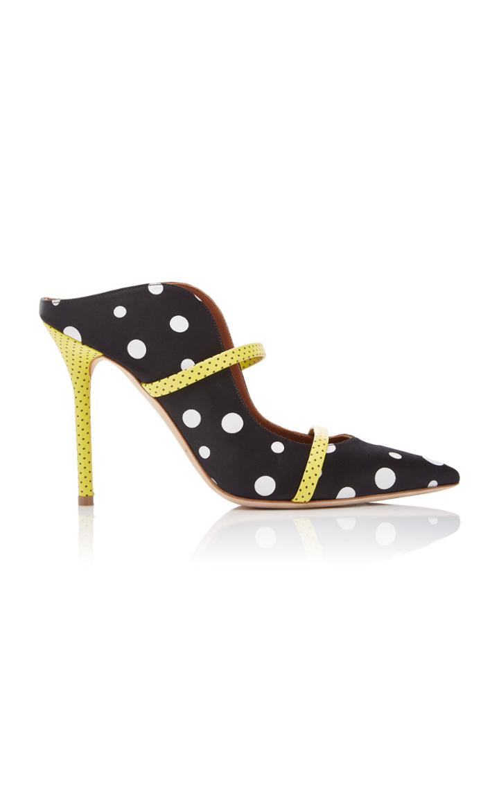 Malone Souliers X Emanuel Ungaro + Emanuel Ungaro Maureen Polka-dot Satin Mules