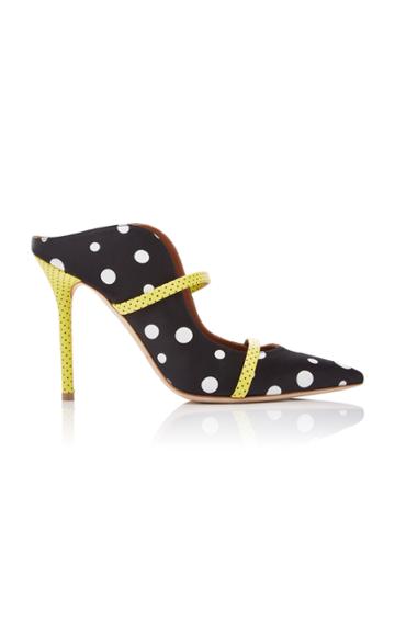 Malone Souliers X Emanuel Ungaro + Emanuel Ungaro Maureen Polka-dot Satin Mules