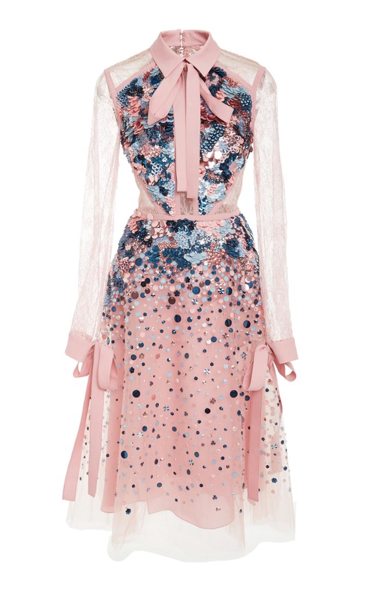 Elie Saab Lace Sleeve Short Dress