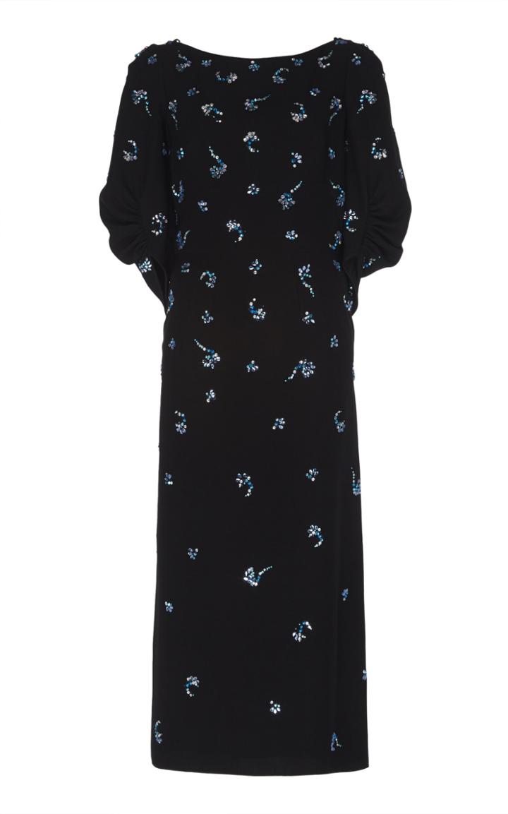 Jenny Packham Fleur Gathered Sleeve Midi Dress