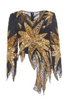 Moschino Asymmetrical Embellished Brocade Top