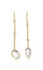Margery Hirschey Aquamarine And Diamond Asymmetrical Stick Earrings