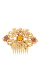 Rodarte Gold Floral Hair Comb With Amber Glass Cabochons