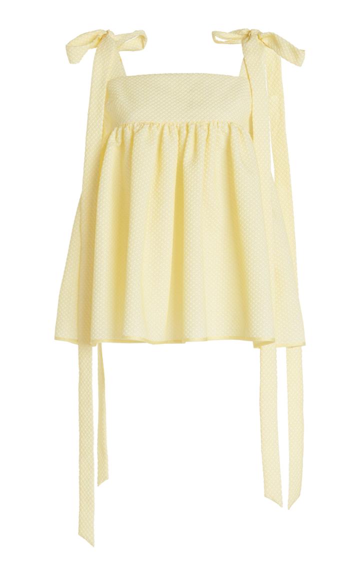 Moda Operandi Cecilie Bahnsen Celina Tie-detailed Jacquard Top