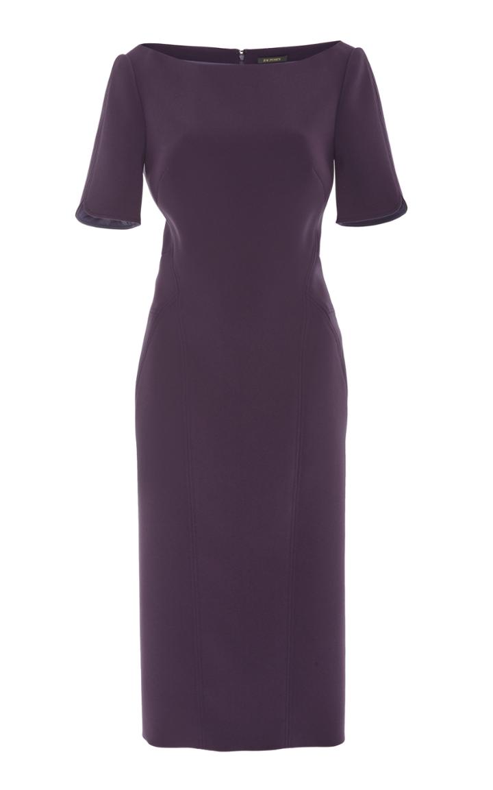 Zac Posen Short Sleeve Bonded Crepe Dress
