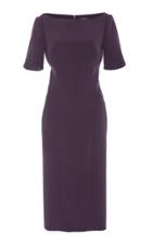 Zac Posen Short Sleeve Bonded Crepe Dress