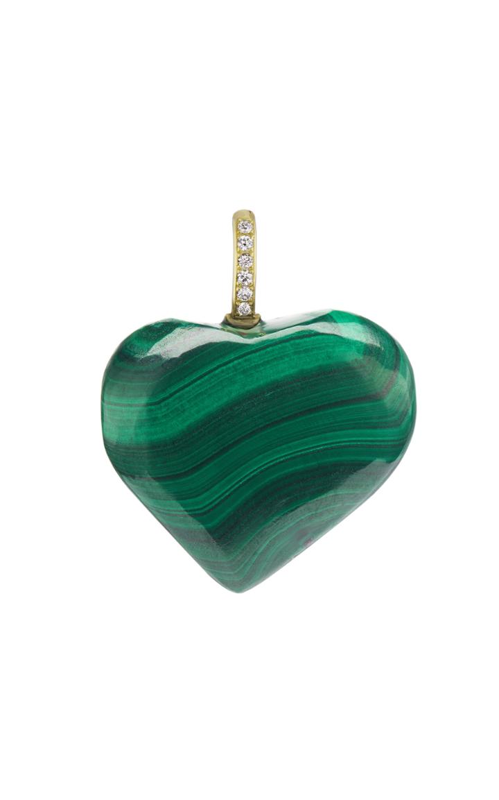 Moda Operandi Jenna Blake 18k Yellow Gold Malachite Heart Charm