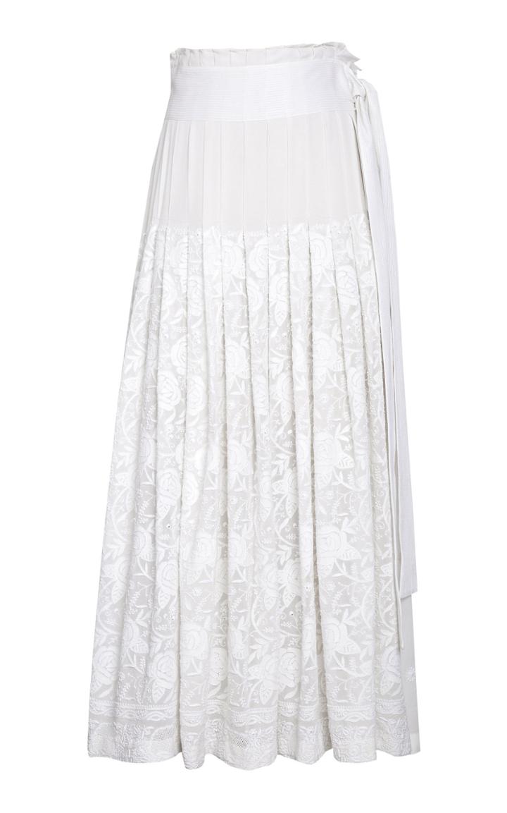 Rahul Mishra Gulab Horizon Embroidered Silk Skirt