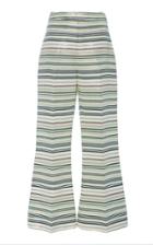 Christian Siriano Metallic Stripe Cropped Flare Trouser