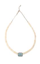 Moda Operandi Jacquie Aiche Pave Rectangular Aqua Aura Opal Beaded Necklace