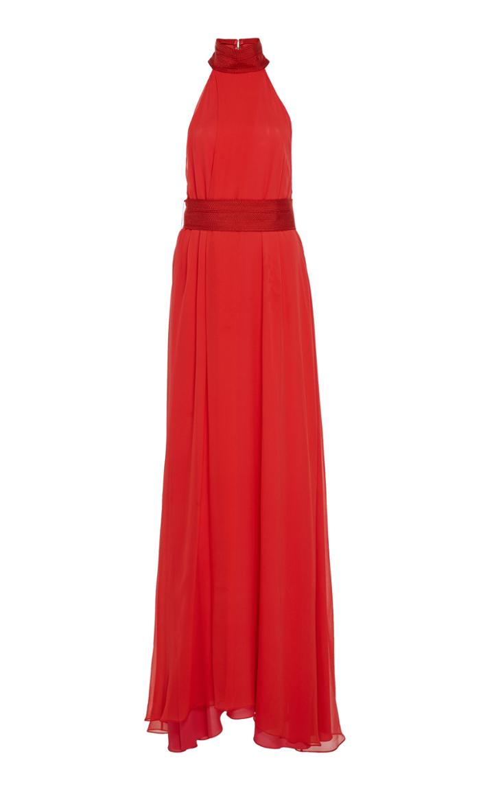 Galvan Flamingo Halter Dress