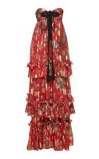 Dundas Strapless Silk Printed Gown