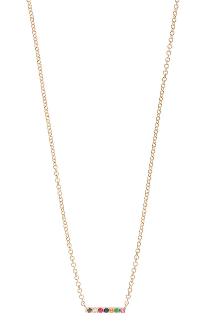 Ef Collection 14k Rainbow Mini Bar Necklace