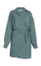 Moda Operandi Vince Crepe Wrap Shirt Dress