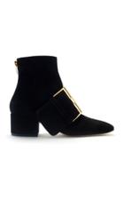Sergio Rossi Buckled Suede Ankle Boots