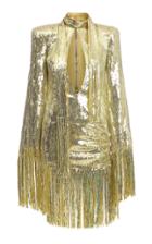 Balmain Fringed Sequined Mini Dress