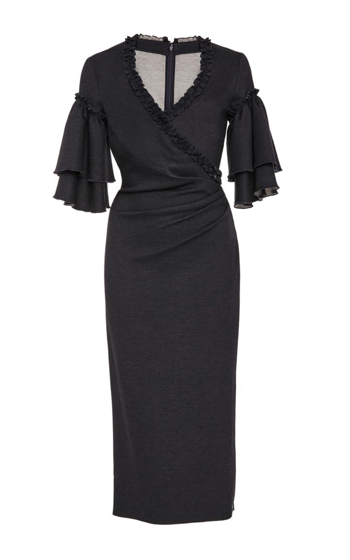 Oscar De La Renta Ruffle-trimmed Jersey Dress