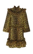 Ganni Bijou Ruffled Animal-print Mini Dress
