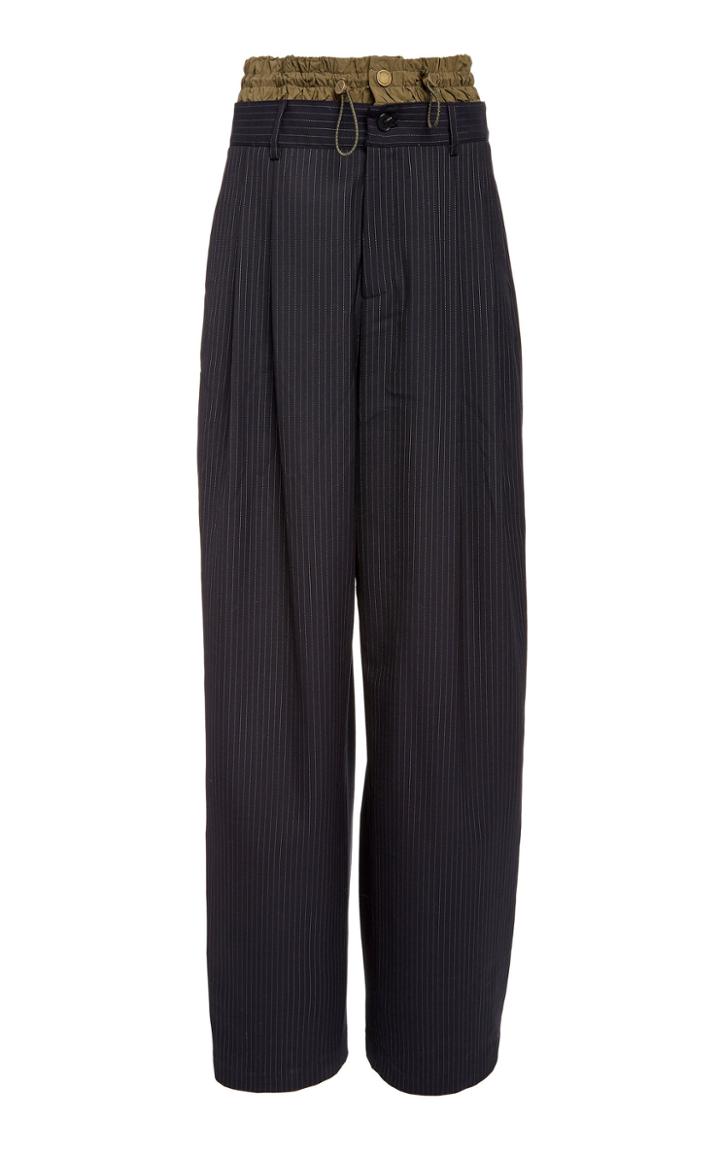 Monse Pinstripe Pleated Wool-blend Trousers