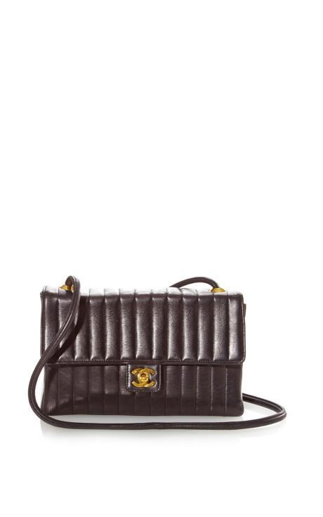 Vintage Chanel Black Vertical Stitch Bag From What Goes Around Comes