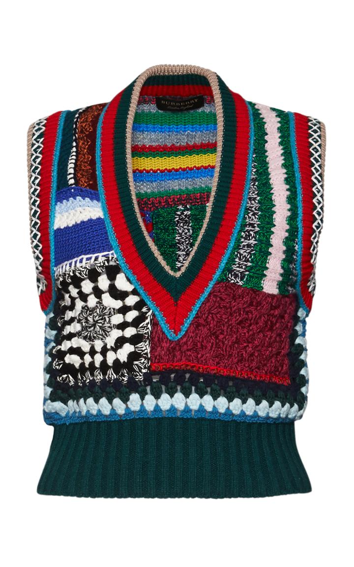 Burberry Deep-v Embroidered Tank Top