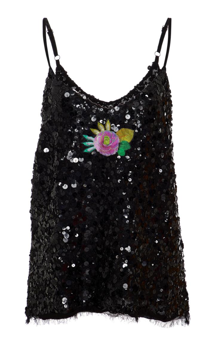Cynthia Rowley Zanzibar Sequin Floral Tank