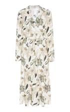 Becken Ruffled Floral Silk Midi Dress