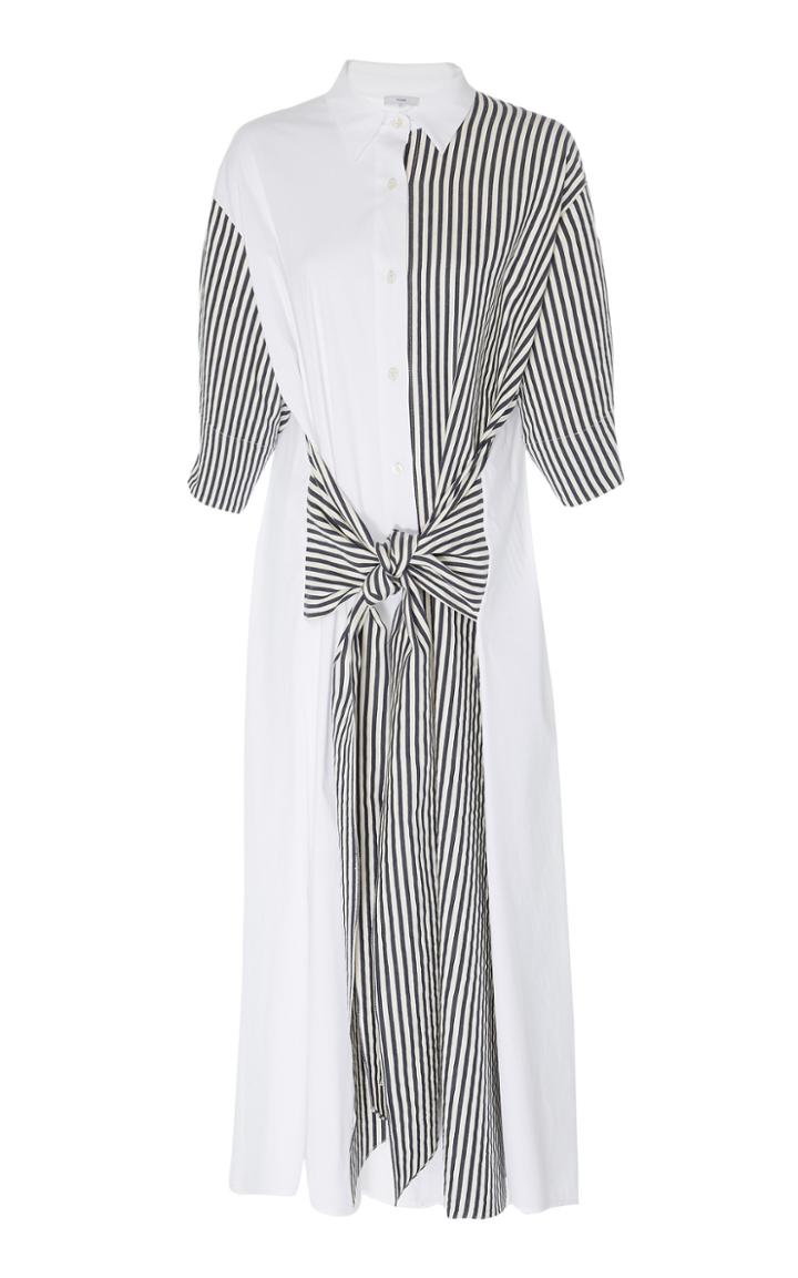 Tome Tie Front Cotton Shirtdress