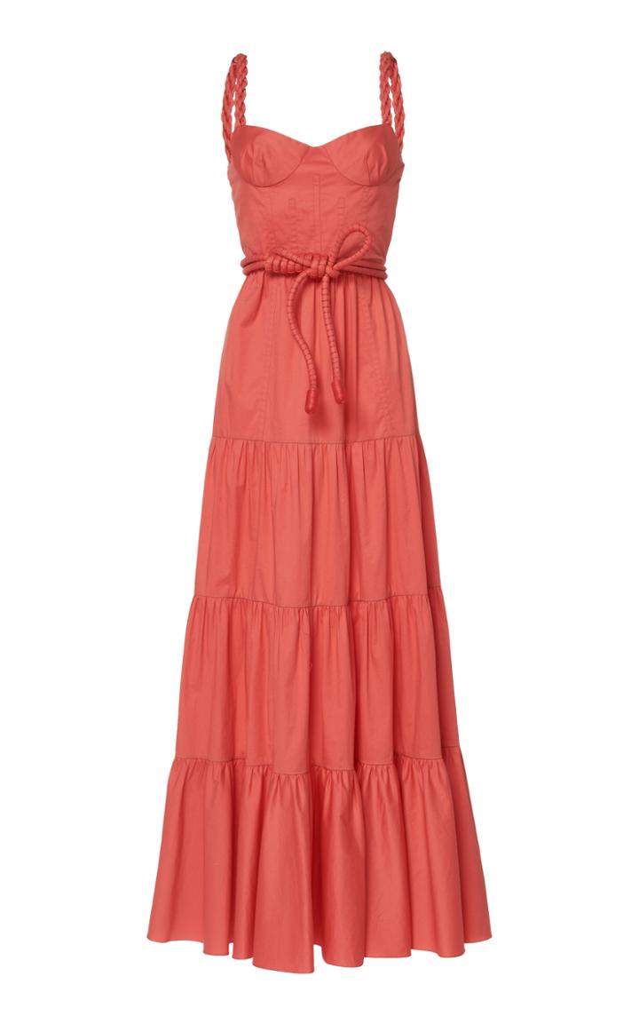 Johanna Ortiz Calming Spirit Gathered Cotton-blend Maxi Dress