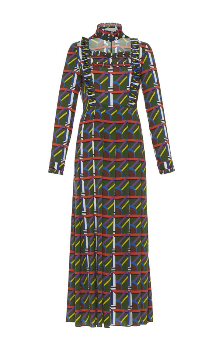 Parden's Maytal Printed Midi Dress With Choker