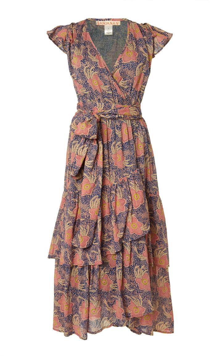 Banjanan Mercy Ruffled Printed Cotton Midi Dress