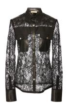 Elie Saab Lace And Leather Top
