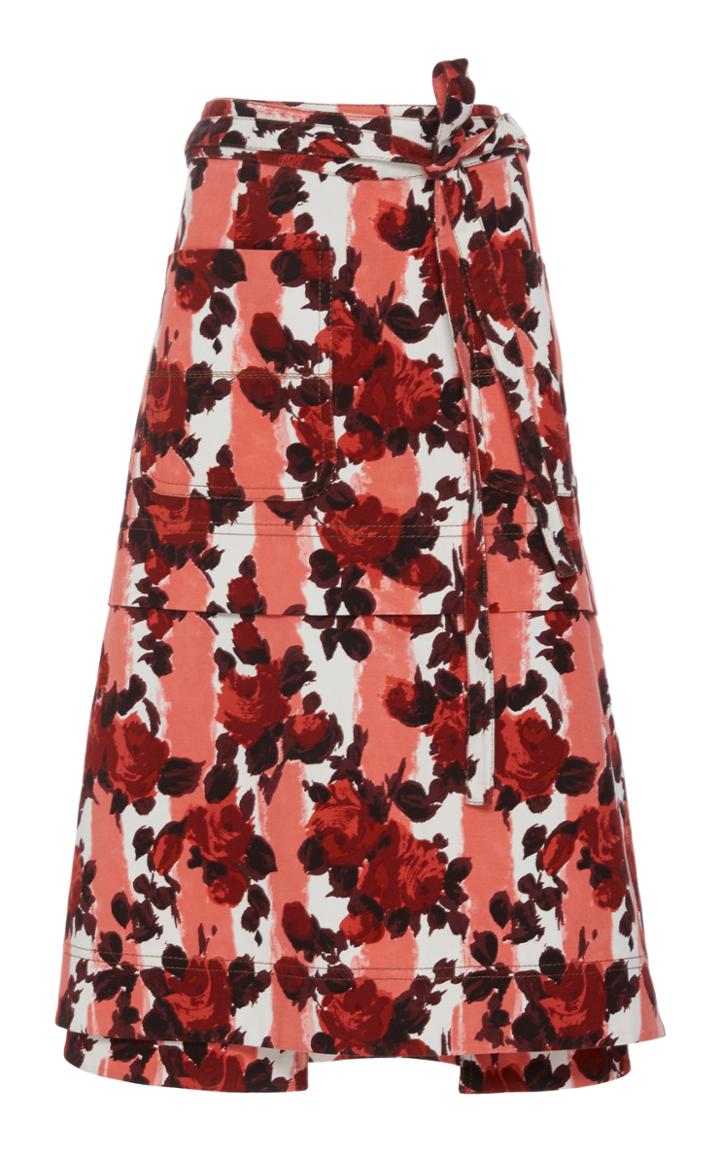 Marni A Line Floral Midi Skirt