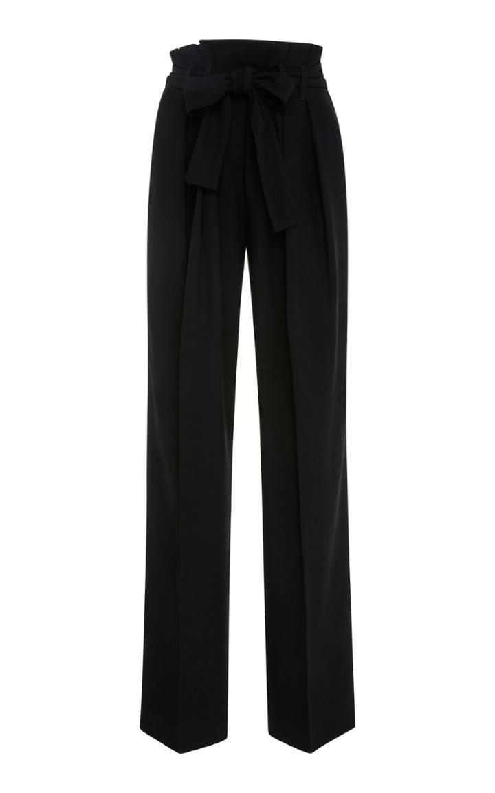 Victoria Victoria Beckham Pleated Wool-blend Crepe Straight-leg Pants