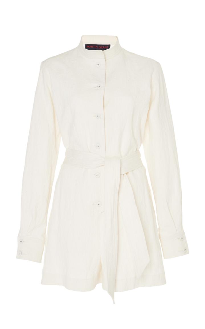Martin Grant Button Up Linen Playsuit