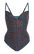 Proenza Schouler Printed Stretch-crepe One-piece Swimsuit