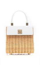 Moda Operandi Sparrows Weave Classic Leather And Wicker Top Handle Bag