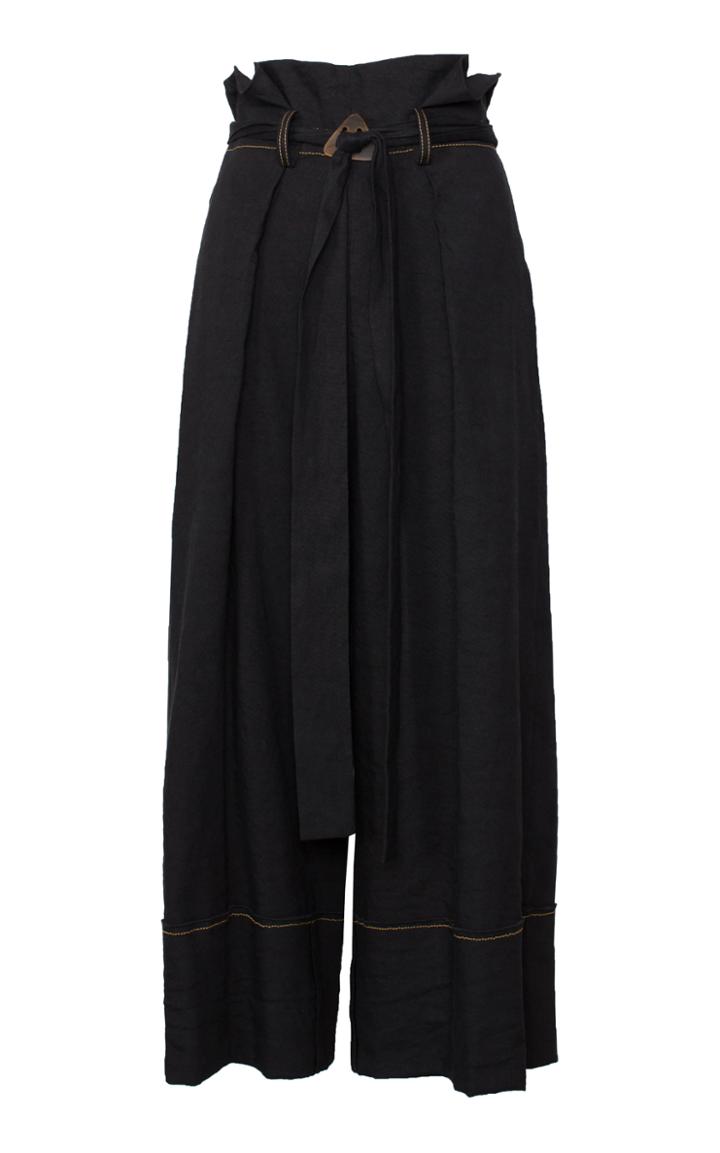 Kitx Black Tuck Waist Belted Trouser