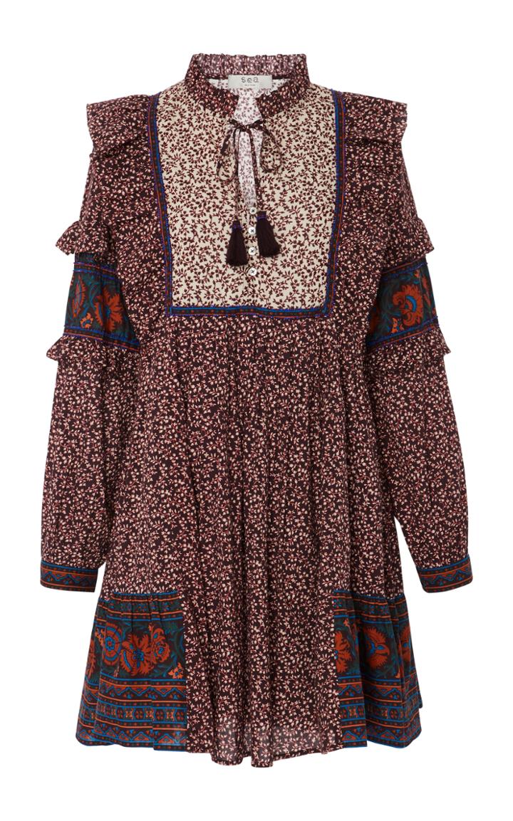 Sea Ruffle Sleeve Maya Dress