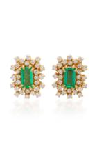 Suzanne Kalan One-of-a-kind 18k Yellow Gold Emerald And Diamond Earrings