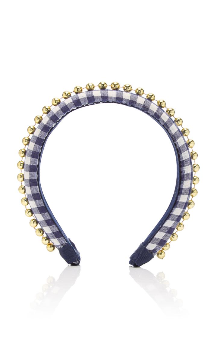 Epona Valley Beaded Gingham Cotton Headband