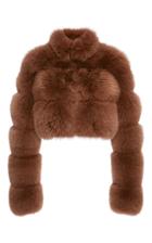 Jonathan Simkhai Fox Fur Crop Jacket