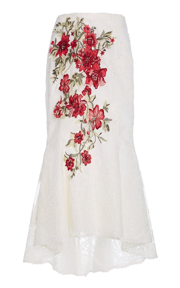 Moda Operandi Marchesa Embroidered Lace Skirt