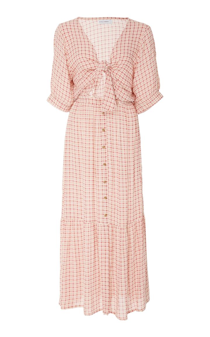 Faithfull Maple Checkered Midi Dress