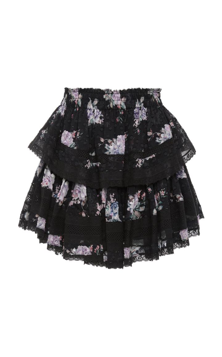 Loveshackfancy Ruffle Silk Mini Skirt