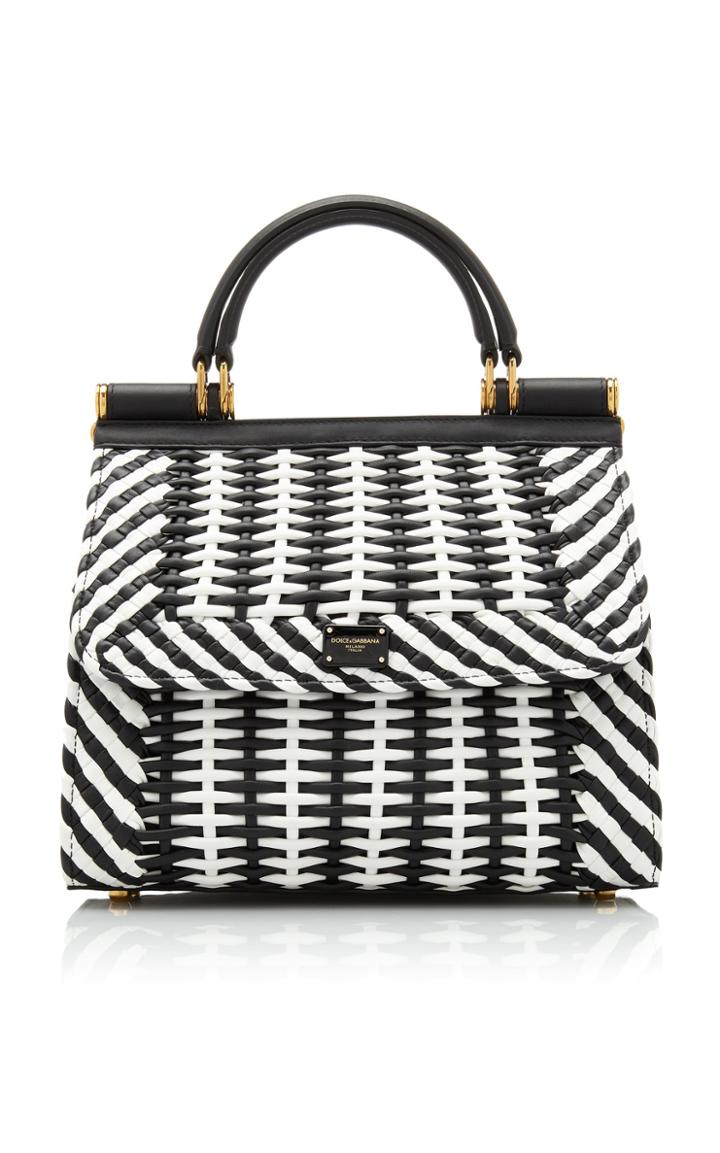 Dolce & Gabbana Intreccio Leather Top Handle Bag