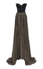 Olivier Theyskens Tenod Strapless Corset Satin And Lace Gown