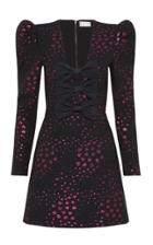 Moda Operandi Rebecca Vallance Mio Bow-detailed Metallic Jacquard Mini Dress