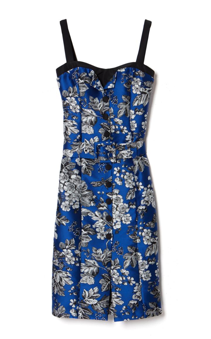 Moda Operandi Carolina Herrera Button-front Floral-jacquard Midi Dress